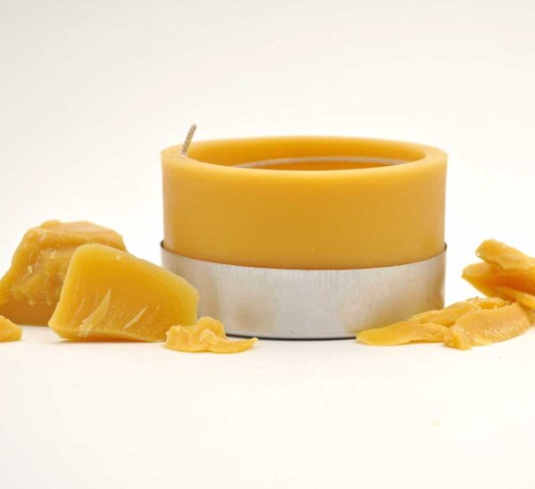 Round Yellow Beeswax Spiral Candle