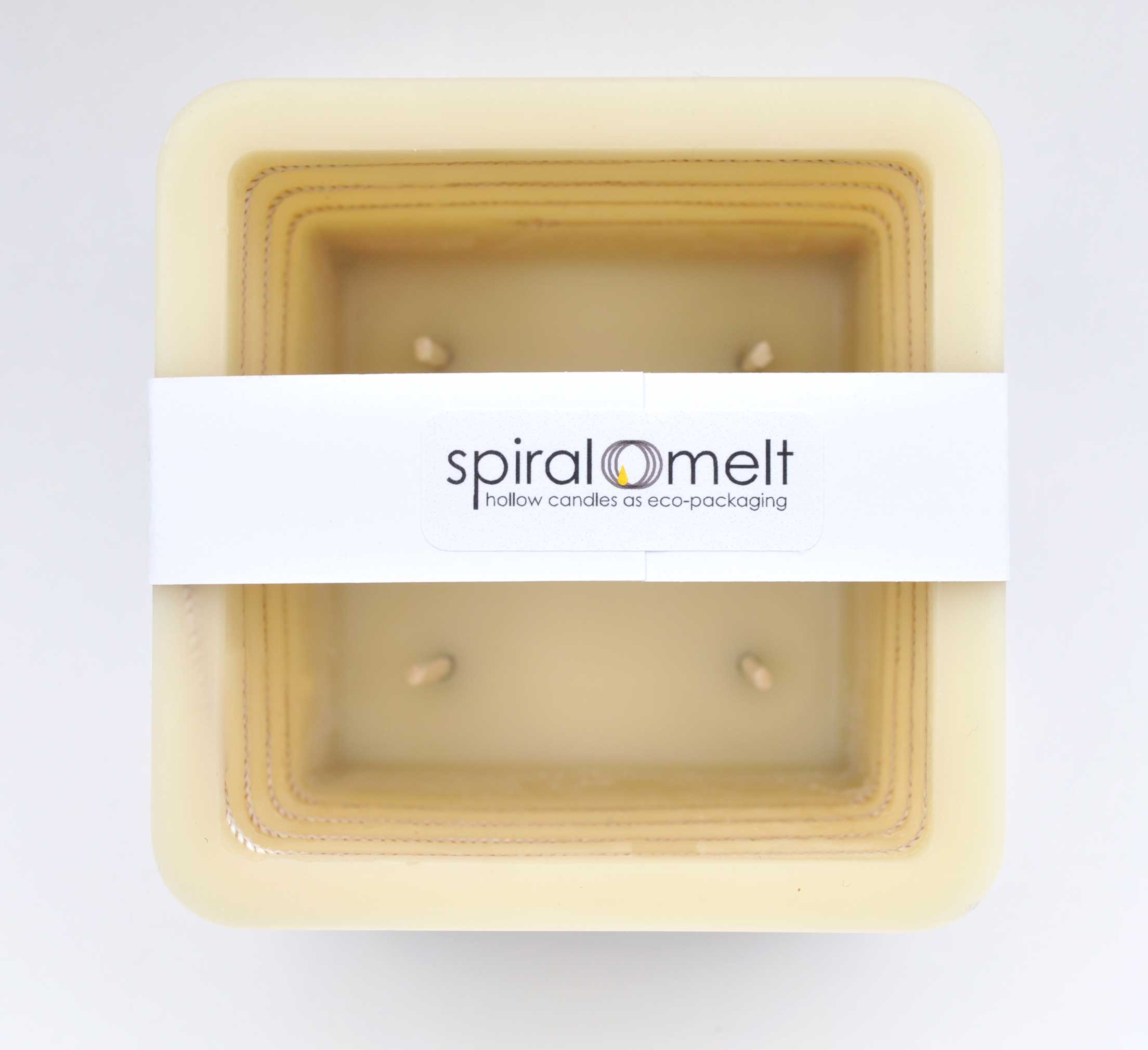 Square White Beeswax Spiral Candle