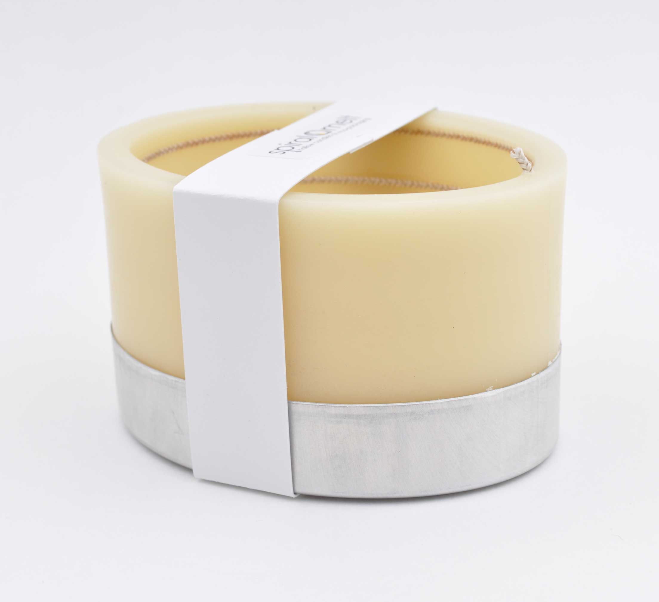 Square White Beeswax Spiral Candle - Spiral Melt