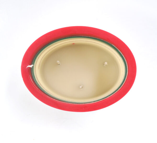 Christmas Ribbon Oval Spiral Candle