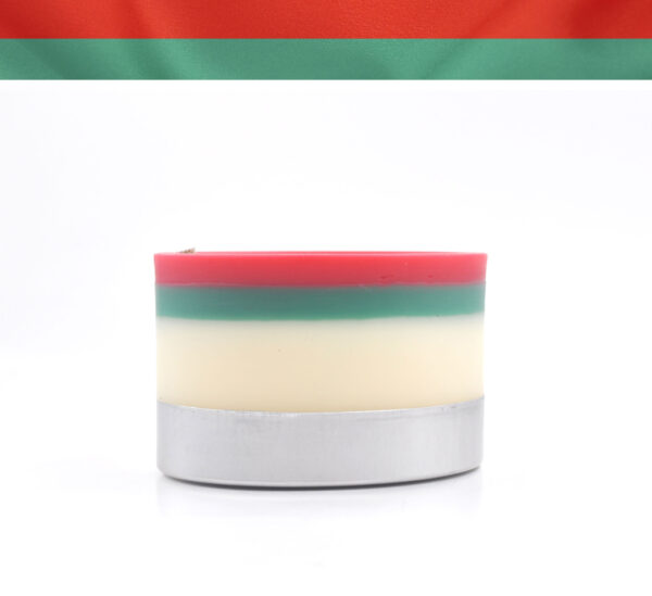 Christmas Ribbon Oval Spiral Candle