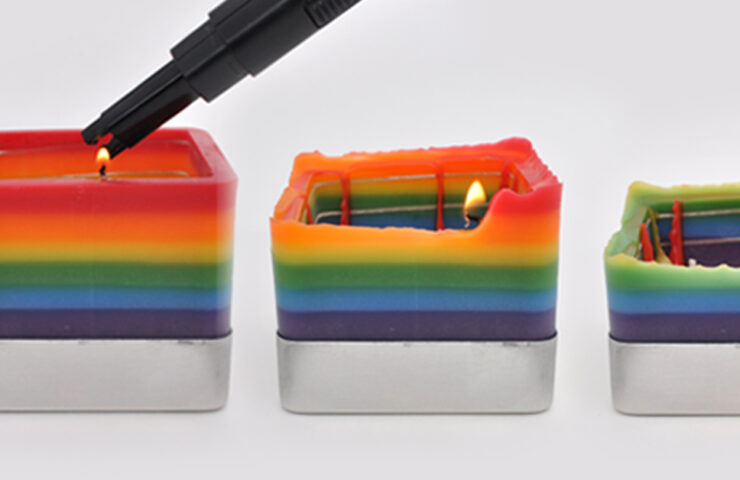 A Rainbow Spiral Candle